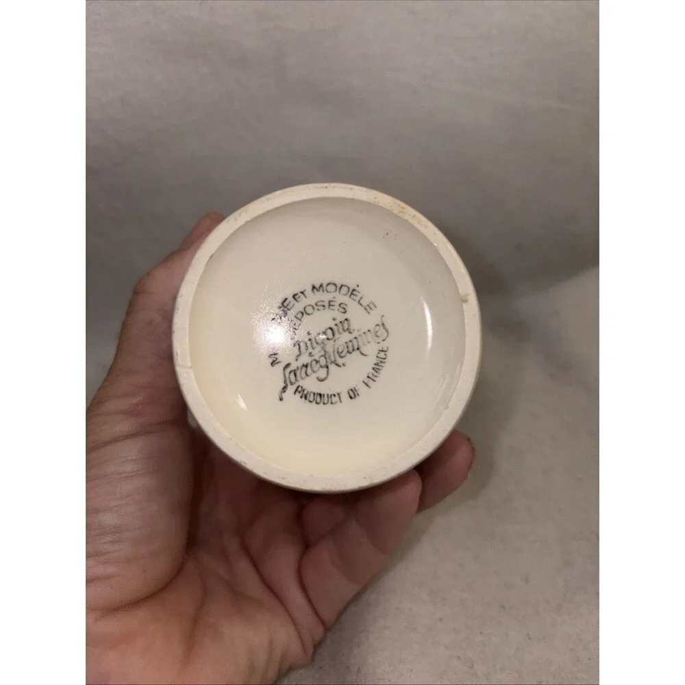 Vintage Dijon Sarreguemines Ironstone French Grey Poupon Dijon Moutarde, 1900's